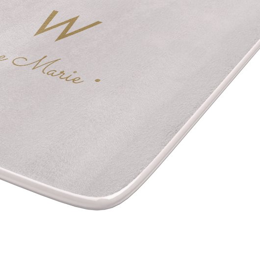 Matig Blush Pink Gold Script Monogram Snijplank (Hoek)