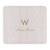 Matig Blush Pink Gold Script Monogram Snijplank (Voorkant)
