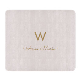 Matig Blush Pink Gold Script Monogram Snijplank