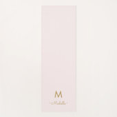 Matig Blush Pink Gold Script Monogram Yogamat (Voorkant)