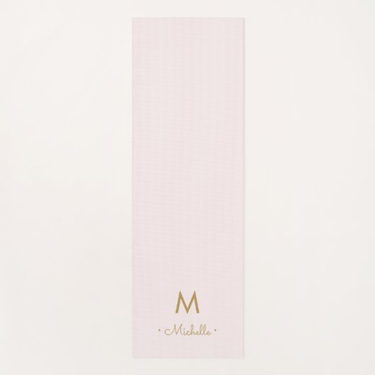 Matig Blush Pink Gold Script Monogram Yogamat (Voorkant)