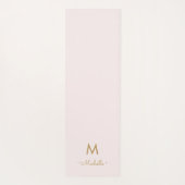 Matig Blush Pink Gold Script Monogram Yogamat (Achterkant)