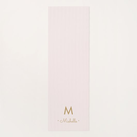 Matig Blush Pink Gold Script Monogram Yogamat (Achterkant)