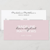 Matig Blush Pink Hair Stylist Cadeaucertificaat (Voorkant / Achterkant)