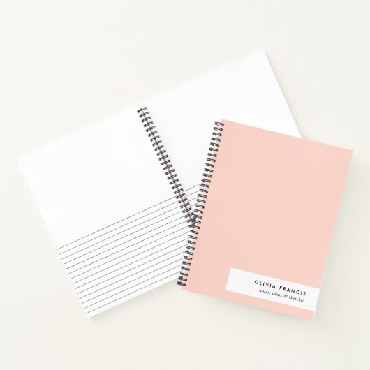 Matig Blush Pink Minimalist Notitieboek (Binnen)