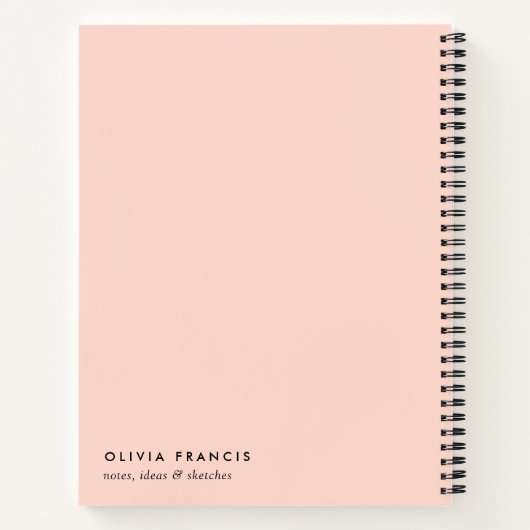 Matig Blush Pink Minimalist Notitieboek (Achterkant)