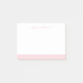 Matig Blush Pink White Chevron Girly Script Post-it® Notes (Voorkant)