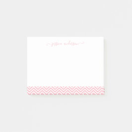 Matig Blush Pink White Chevron Girly Script Post-it® Notes