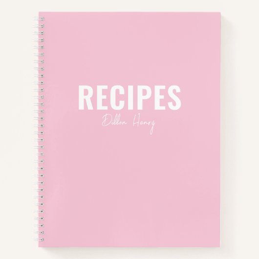 Matig Blush Roze Blank Persoonlijk Recipe Book Notitieboek (Voorkant)