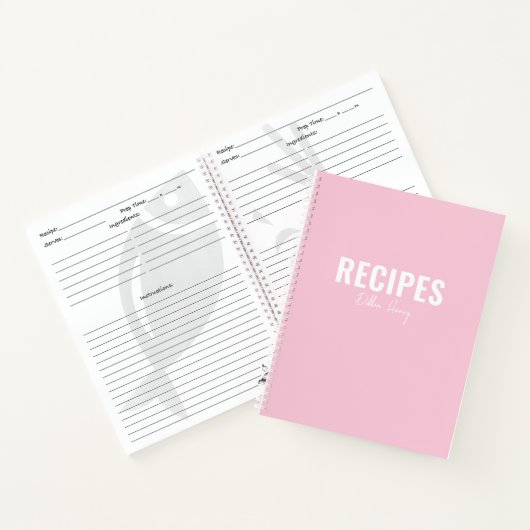 Matig Blush Roze Blank Persoonlijk Recipe Book Notitieboek (Binnen)