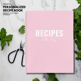 Matig Blush Roze Blank Persoonlijk Recipe Book Notitieboek