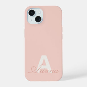 Matig Blush Roze feministisch script gegrammeerd iPhone 15 Case