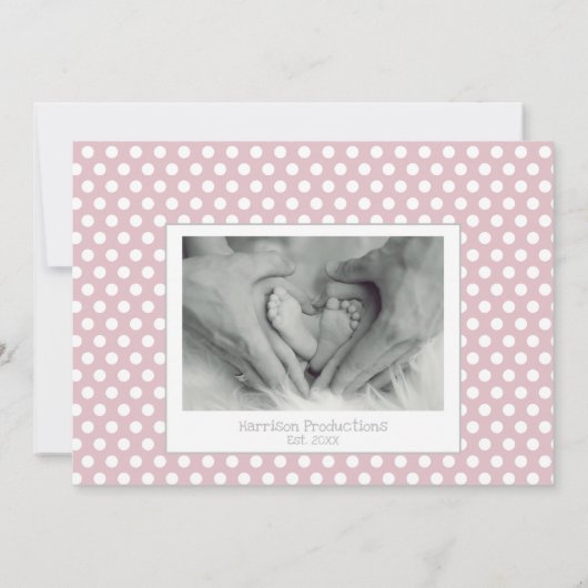 Matig Blush Roze foto Collage Baby Girl geboorte Aankondiging (Achterkant)