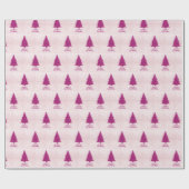 Matig Blush Roze kerstboom met glitter Cadeaupapier (Vlak)