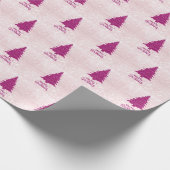 Matig Blush Roze kerstboom met glitter Cadeaupapier (Hoek)