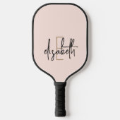 Matig Blush Roze Monogram Pickleball Paddle (Voorkant)