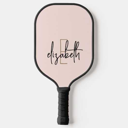 Matig Blush Roze Monogram Pickleball Paddle (Achterkant)