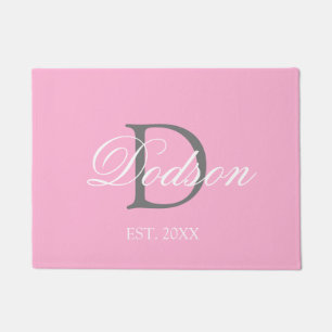 Matig Blush Roze Monogram van het Manuscript Deurmat
