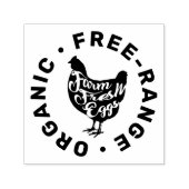 Matig Boerderij Verse eieren Typografie Chicken Zelfinktende Stempel (Design)