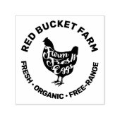 Matig Boerderij Verse eieren Typografie Chicken Zelfinktende Stempel (Design)