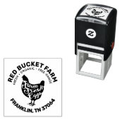 Matig Boerderij Verse eieren Typografie Chicken Zelfinktende Stempel (In situ)