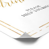 Matig boho blush roze floral gold drink sign poster (Hoek)