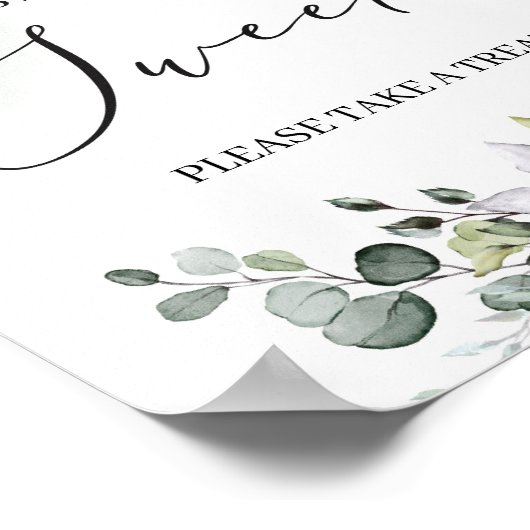 Matig boho groene bladeren baby's zijn zoet poster (Hoek)