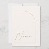 Matig Boho Minimale Arch Tabel Nine Tabelnummer Kaart (Voorkant)