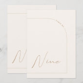 Matig Boho Minimale Arch Tabel Nine Tabelnummer Kaart (Voorkant / Achterkant)