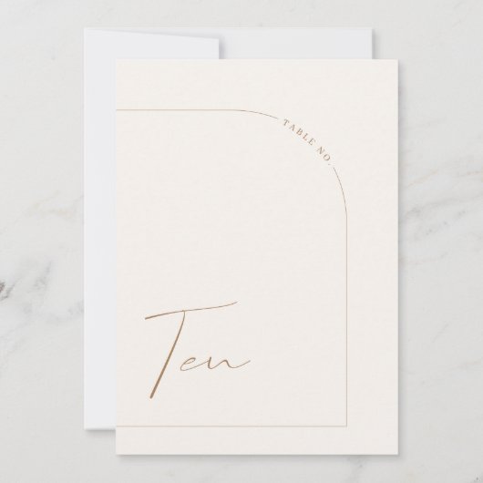 Matig Boho Minimale Arch Tabel Tien Tabelnummer Kaart (Achterkant)