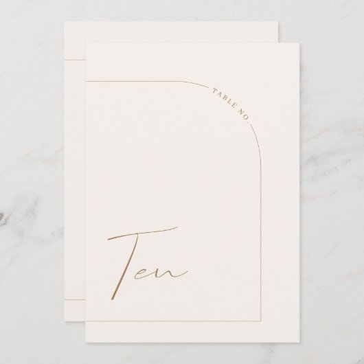 Matig Boho Minimale Arch Tabel Tien Tabelnummer Kaart (Voorkant / Achterkant)