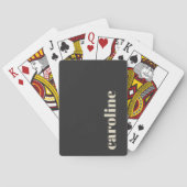 Matig Bold Typography Black Monogrammed Name Pokerkaarten (Achterkant)