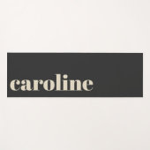 Matig Bold Typography Black Monogrammed Name Yogamat (Voorkant (horizontaal))