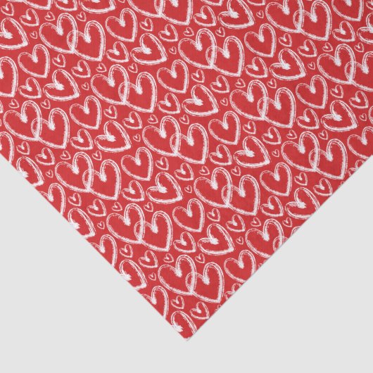 Matig borstelhardewit rood patroon tissuepapier (Detail)