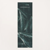 Matig botanisch blad, donkergroen blad, stijlvol yogamat (Voorkant)