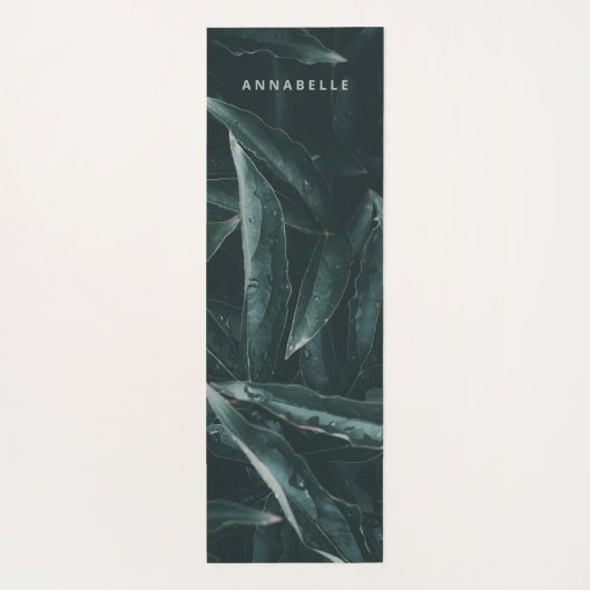 Matig botanisch blad, donkergroen blad, stijlvol yogamat (Achterkant)