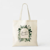 Matig botanisch groen folieteam Bride Tote Bag (Achterkant)