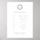 Matig botanisch monogram Orde der Gebeurtenissen Poster (Voorkant)