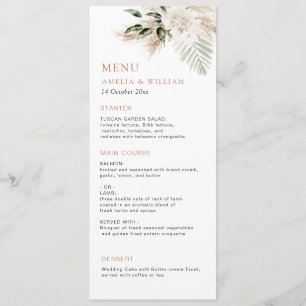 Matig bruin pampas trouwmenu menu