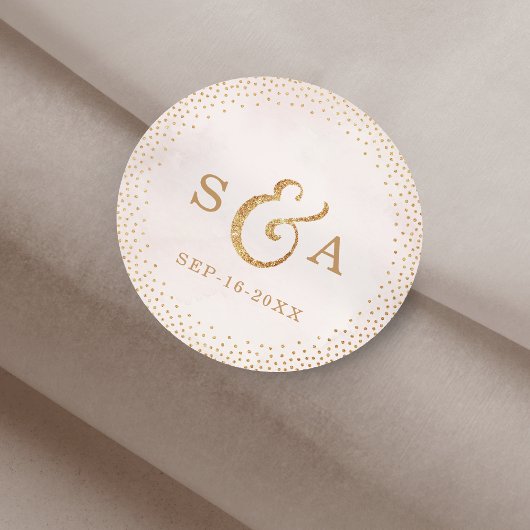 Matig bruin roos gouden bruiloft ronde sticker