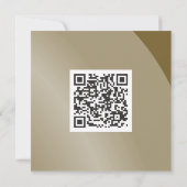 Matig bruin zwart-wit Moderne Qr-code met schuine  Kaart (Achterkant)