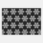 Matig cadeau voor zwarte en witte kerstsnowflakes inpakpapier vel (Voorkant 3)