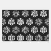 Matig cadeau voor zwarte en witte kerstsnowflakes inpakpapier vel (Voorkant 2)