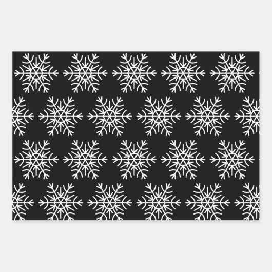 Matig cadeau voor zwarte en witte kerstsnowflakes inpakpapier vel (Voorkant)