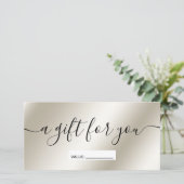 Matig cadeaucertificaat voor metalen gradiënt met  (Staand voorkant)