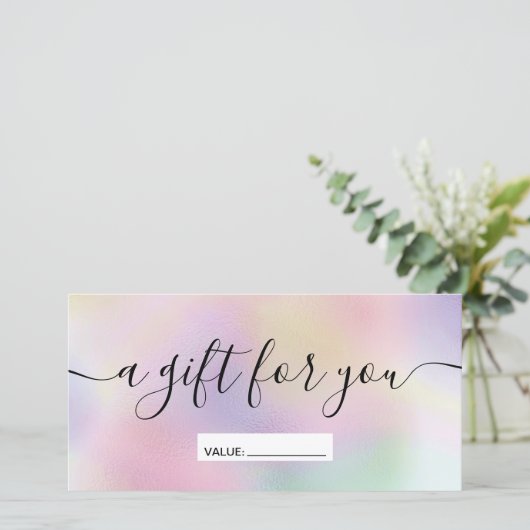 Matig certificaat met cadeau voor parelhologradiën (Staand voorkant)