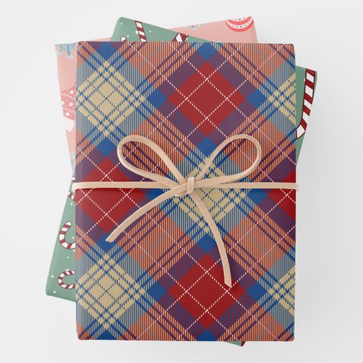 Matig charmerend patroon gelid groen l rode mas inpakpapier vel (In situ)