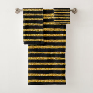 Matig chemisch elegant zwart en           goudbad  bad handdoek