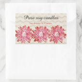 Matig chevron zigzag patroon met roze bloem rechthoekige sticker (Tas)