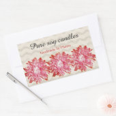 Matig chevron zigzag patroon met roze bloem rechthoekige sticker (Envelop)